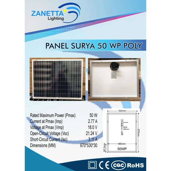  Zanetta Lighting 50Wp Poly panel